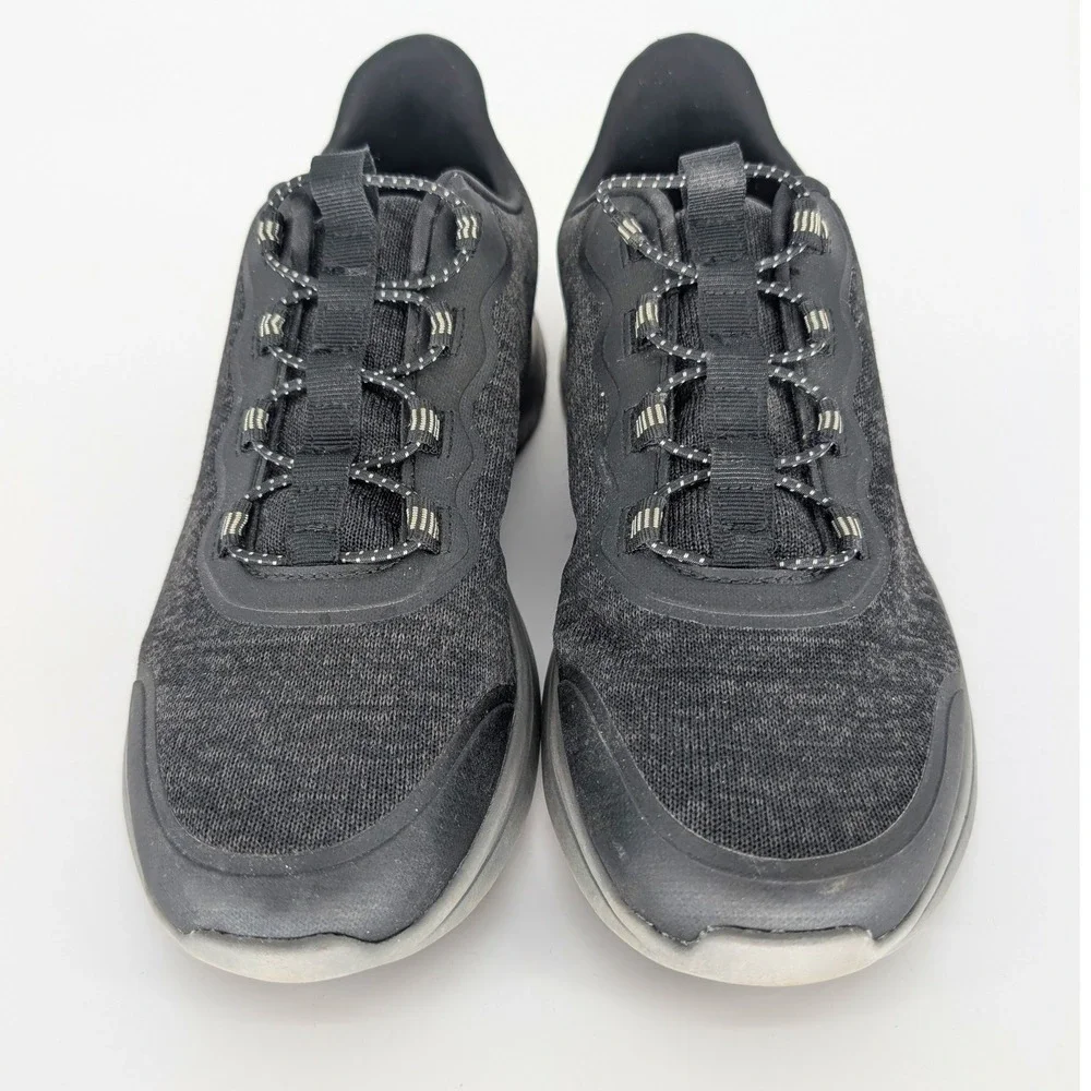 Athletic Works Mens Sneakers 9W Black Gray Lightweight Casual Comfort Walking